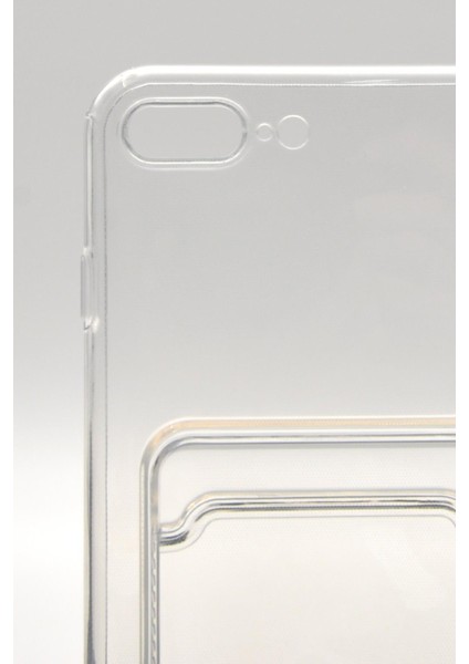 iPhone 7 Plus / 8 Plus Uyumlu Kredi Kartlıklı Şeffaf Kılıf Kamera Korumalı indirimleri