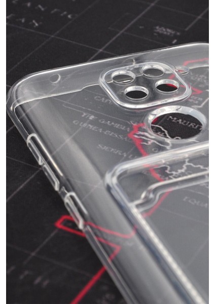 Xiaomi Redmi Note 9 Uyumlu Kredi Kartlıklı Şeffaf Kılıf Kamera Korumalı modelleri