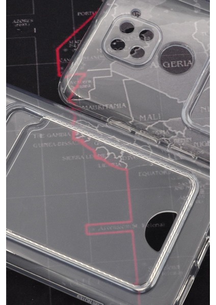 Xiaomi Redmi Note 9 Uyumlu Kredi Kartlıklı Şeffaf Kılıf Kamera Korumalı fırsatları