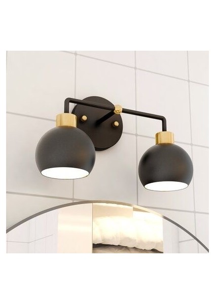Rsyligt Retro Metal Siyah 2 Li Tavan Duvar Dekoratif Vintage Rustik Aplik