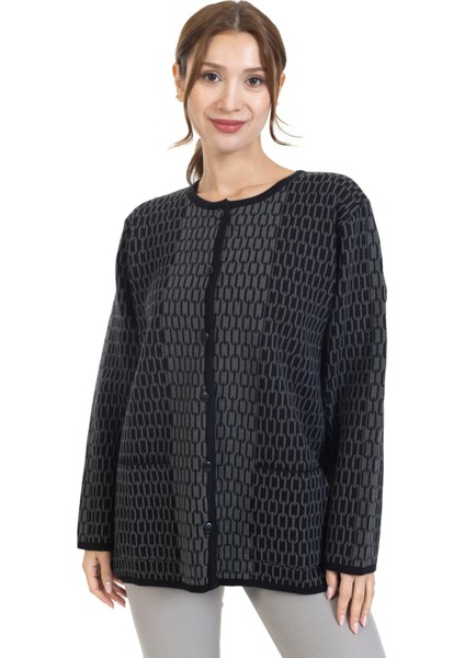 Yeni Sezon Kadın Triko Örgü Sıkı Dokuma Düğmeli Zincir Desenli Anne Kışlık Hırka 8086 fiyatları