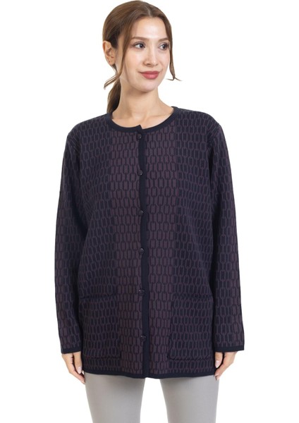 Yeni Sezon Kadın Triko Örgü Sıkı Dokuma Düğmeli Zincir Desenli Anne Kışlık Hırka 8086 modelleri