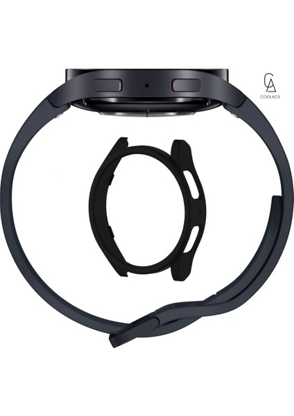 Samsung Galaxy Watch 6 44MM ile Uyumlu Sert Pc Saat Kasa Gövde Koruyucu GRD16 Siyah fiyatları