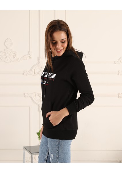 Espoirplus Siyah Renk Baskı Detaylı Unisex Sweatshirt fırsatları