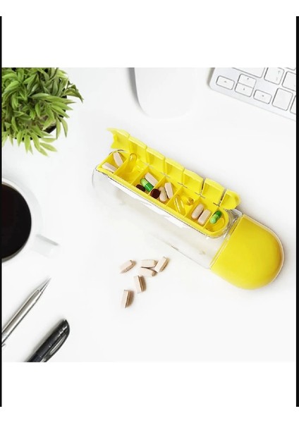 600 ml Dahili 7 Günlük Ilaç Organizer Su Şişesi