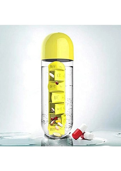 600 ml Dahili 7 Günlük Ilaç Organizer Su Şişesi fiyatları