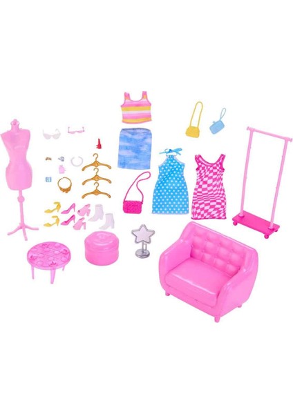 Fabbatoys HPL78 Barbie'nin Kıyafet ve Aksesuar Askısı Oyun Seti fiyatları
