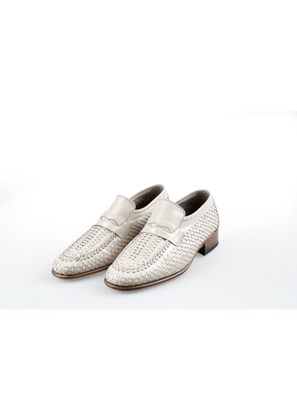 Erkek Deri Tamamen El Yapımı Örme Kösele Taban Klasik Ayakkabı fiyatları