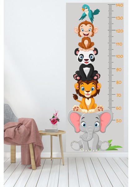 Sevimli Safari Hayvanları Boy Ölçüm Cetveli Boy Ölçer Sticker fırsatları