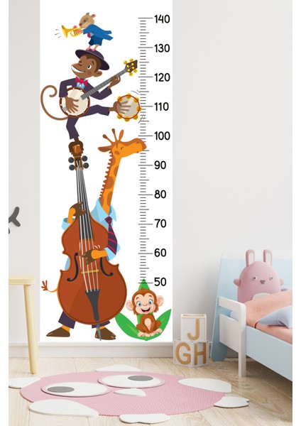 Müzisyen Hayvanlar Boy Ölçer Sticker Boy Ölçüm Cetveli fiyatları