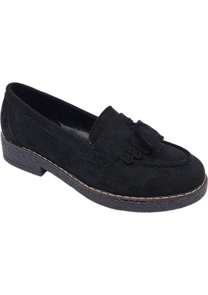 2403 Kadın Siyah Süet Günlük Kullanım Loafer Ayakkabı fiyatları