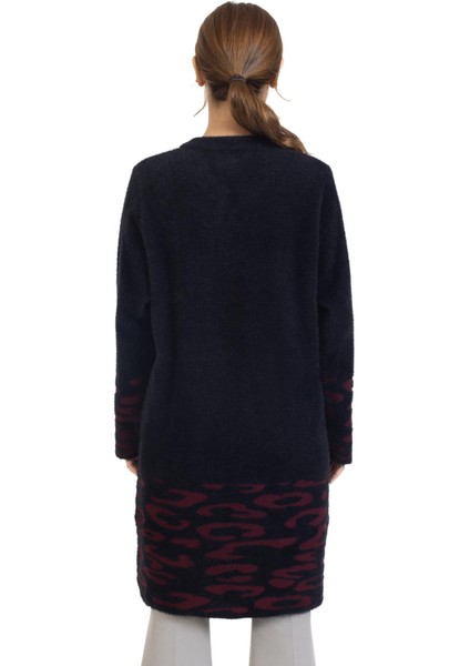 Yeni Sezon 2023/2024 Orta Yaş Kadın Düğmeli Lurex Angel Desen Triko Örgü Uzun Anne Hırka 8165 fırsatları