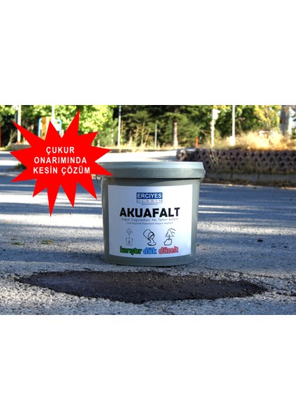 Akuafalt (Ortaset) 20 kg Soğuk Uygulamalı Yol Tamir Asfaltı