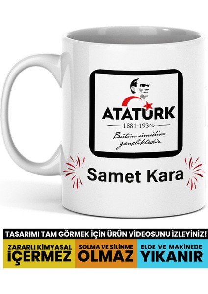 Kişiye Özel İsimli Atatürklü Kupa Bardak