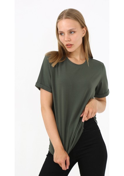 Kadın Kolu Duble Regular Fit T-Shirt fırsatları