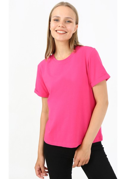 Kadın Kolu Duble Regular Fit T-Shirt