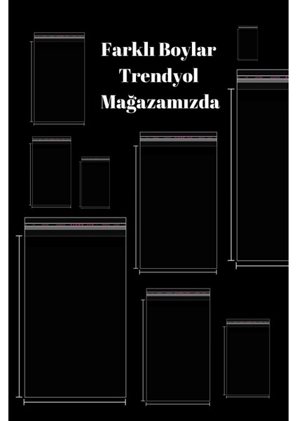 1 kg 35X55 Bantlı (Yapışkanlı) Şeffaf Jelatin Poşet Opp Parlak Çeyiz Poşeti