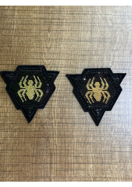 7x7 cm 2 Li Ütü Ile Yapışan Payetli Örümcek Arma Yama Dikiş Hobi Aplike