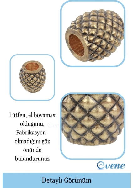 Saksı Çiçek Kaktüs Saksısı Lüx 15 cm Varak Boyalı Ananas Desen Saksı Çiçeklik