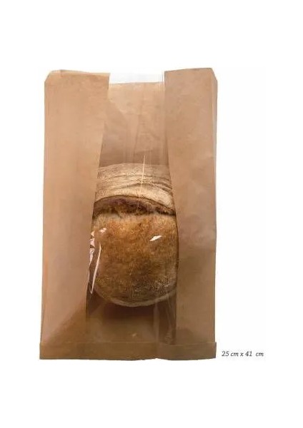 Çizgili Pencereli Şamua Baskısız Kese Kağıdı 25 x 41 cm 10 kg