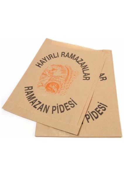 Ramazan Pidesi Çizgili Şamua Kraft Kese Kağıdı 30 x 40 cm 5 kg