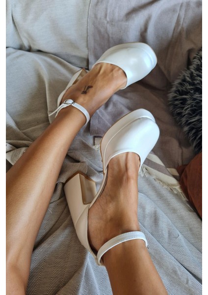 024 21 Topukla Kadın Platformlu Bilekden Bağlamalı Topuklu Ayakkabı