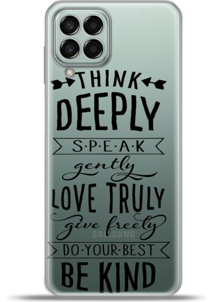 Samsung Galaxy M33 Kılıf Esnek Silikon Kamera Koruma 4K Desenli Özel Tasarım - Be Kind