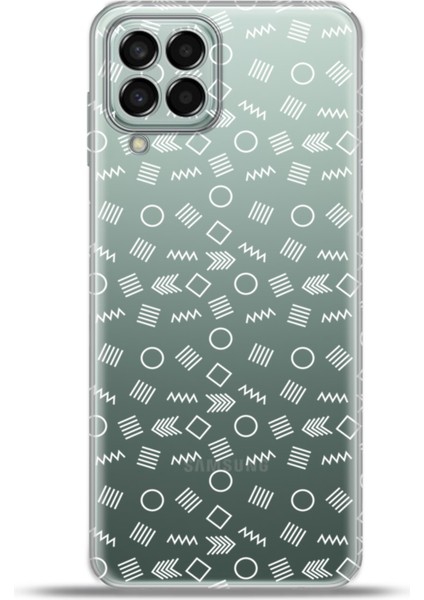 Samsung Galaxy M33 Kılıf Esnek Silikon Kamera Koruma 4K Desenli Özel Tasarım - Geometrik