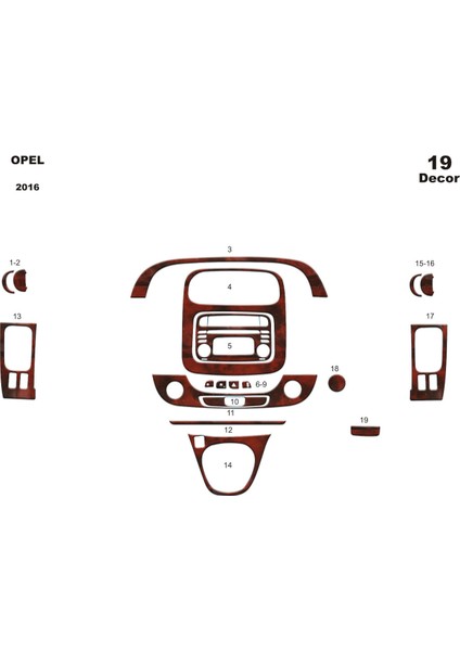 Marscockpitdesign Opel Vivaro Ön Torpido Kaplama Maun 19 Parça 2015-›