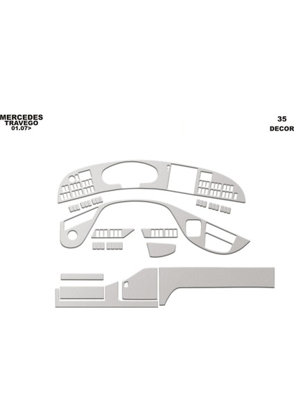 Marscockpitdesign Mercedes Travego Ön Torpido Kaplama Alüminyum 35 Parça 2005-2011