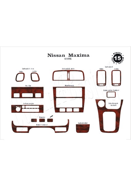Marscockpitdesign Nissan Maxima Ön Torpido Kaplama Maun 15 Parça 1995-2000