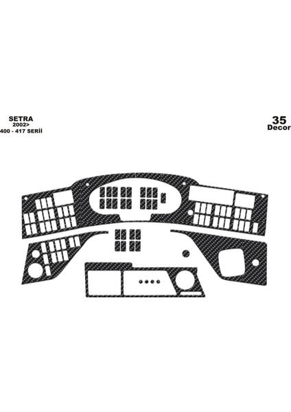 Marscockpitdesign Setra S 417 Hdh Ön Torpido Kaplama Karbon 35 Parça 2002-›