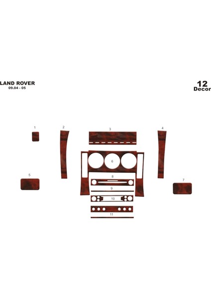 Marscockpitdesign Land Rover Freelander Ön Torpido Kaplama Maun 12 Prç 2004-2006