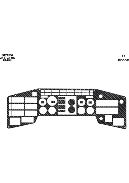 Marscockpitdesign Setra 315 Gthd Ön Torpido Kaplama Karbon 11 Parça 1996-2000