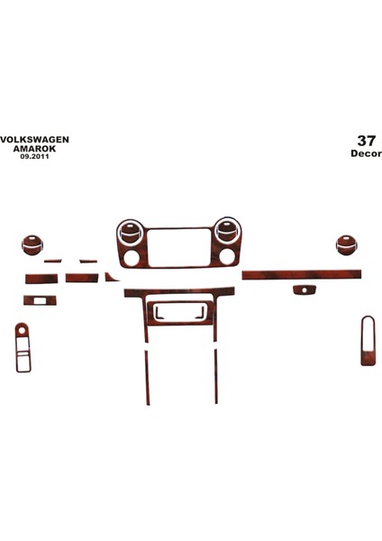 Marscockpitdesign Volkswagen Amarok Ön Torpido Kaplama Maun 37 Parça 2011-›