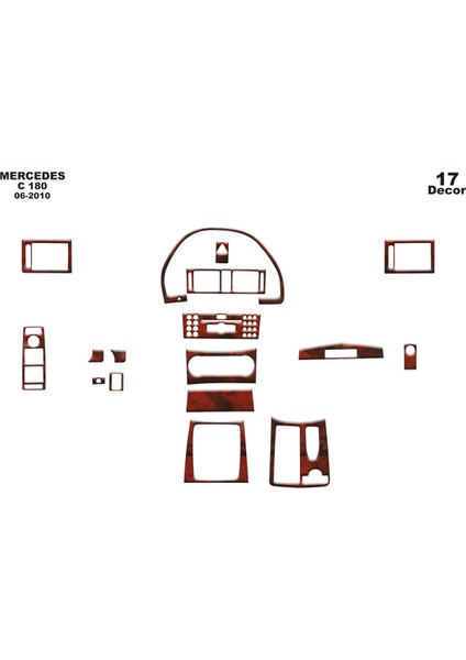 Marscockpitdesign Mercedes C 180 Ön Torpido Kaplama Maun 17 Parça 2006-2011
