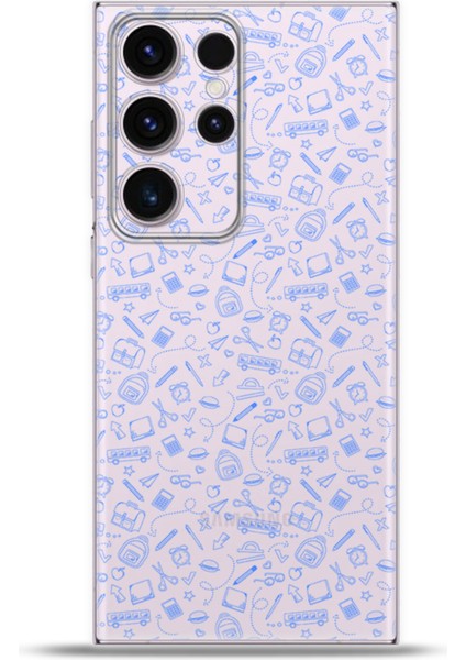 Samsung Galaxy S23 Ultra Kılıf Esnek Silikon Kamera Koruma 4K Desenli Özel Tasarım - Haydi Okula