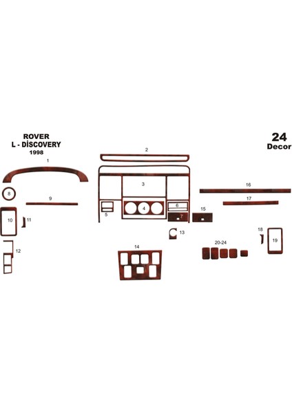 Marscockpitdesign Land Rover Discovery Ön Torpido Kaplama Maun 24 Parça 1998-2004