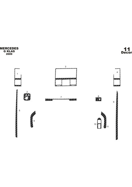 Marscockpitdesign Mercedes Gl Ön Torpido Kaplama Karbon 11 Parça 2009-2012