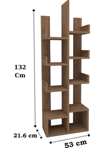 Enda Home Pamfilya 10 Bölmeli/Raflı Kitaplık Çam