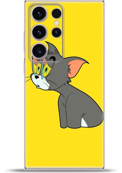 Samsung Galaxy S23 Ultra Kılıf Esnek Silikon Kamera Koruma 4K Desenli Özel Tasarım - Yorgun Tom