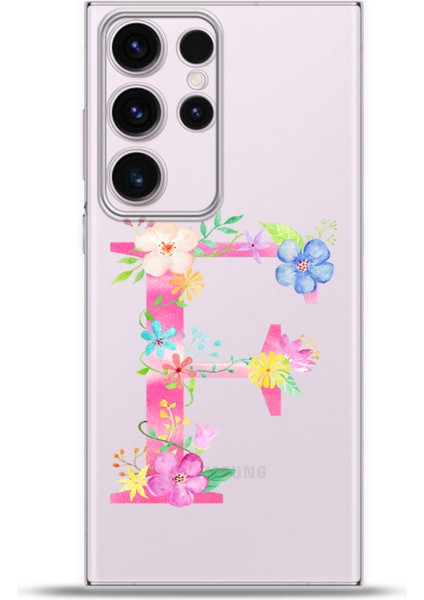 Samsung Galaxy S23 Ultra Kılıf Esnek Silikon Kamera Koruma Kişiye Özel Harfler Kai - F Harfi