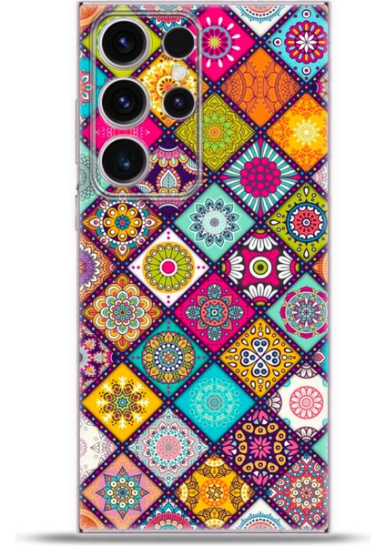 Samsung Galaxy S23 Ultra Kılıf Esnek Silikon Kamera Koruma 4K Desenli Özel Tasarım - Girift