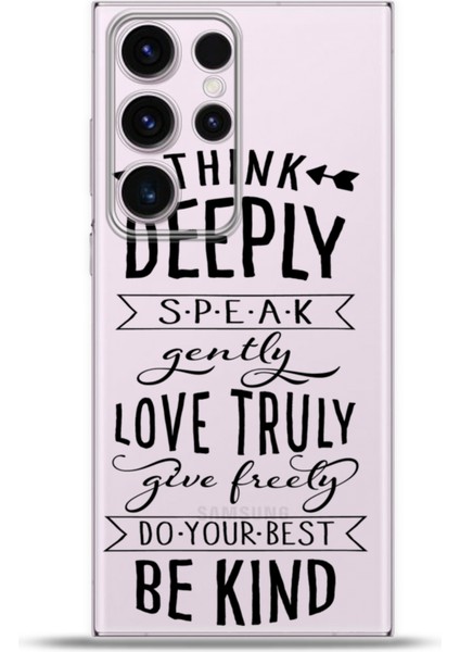 Samsung Galaxy S23 Ultra Kılıf Esnek Silikon Kamera Koruma 4K Desenli Özel Tasarım - Be Kind