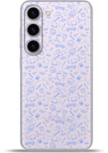 Samsung Galaxy S23 Kılıf Esnek Silikon Kamera Koruma 4K Desenli Özel Tasarım - Haydi Okula