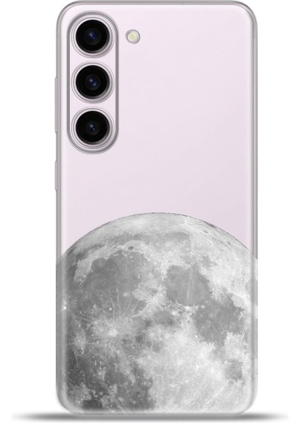 Samsung Galaxy S23 Kılıf Esnek Silikon Kamera Koruma 4K Desenli Özel Tasarım - Moon Crater