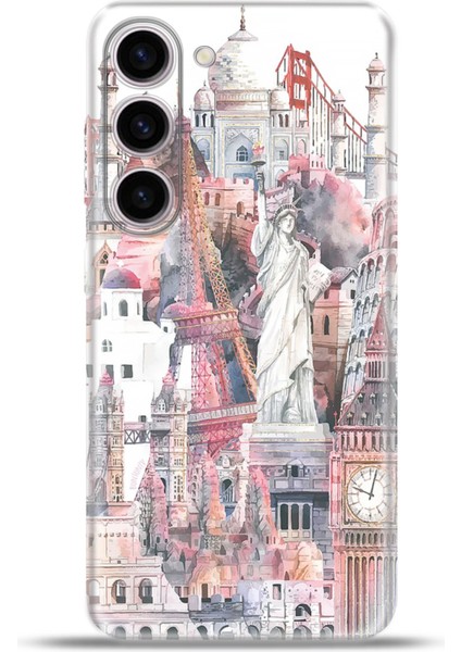 Samsung Galaxy S23 Kılıf Esnek Silikon Kamera Koruma 4K Desenli Özel Tasarım - Londonycparis