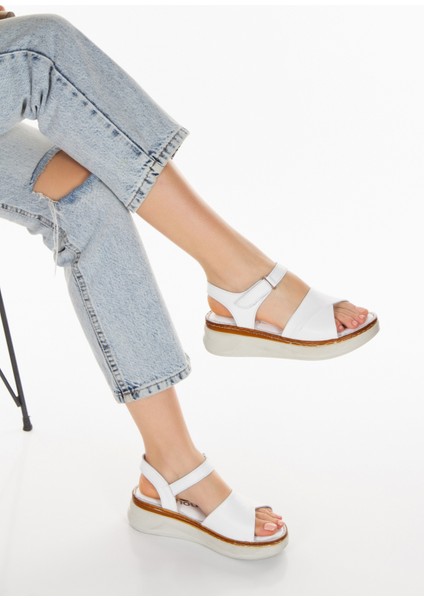 Iç Dış Deri Platform Taban Kadın Sandalet fırsatları