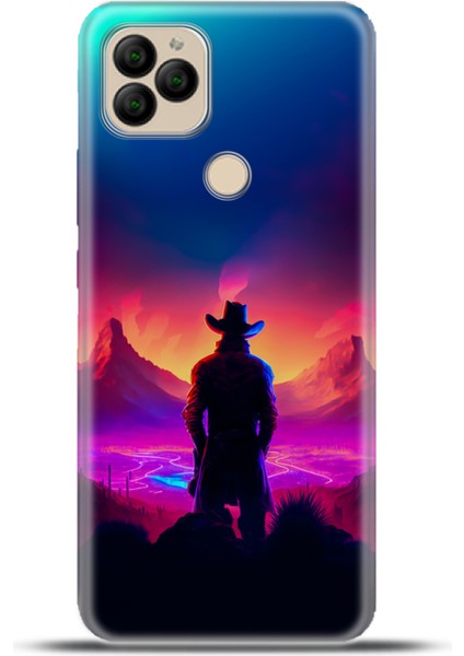 General Mobile Gm 22 / Gm 22S Kılıf Esnek Silikon Kamera Koruma 4K Desenli Özel Tasarım - Kovboy