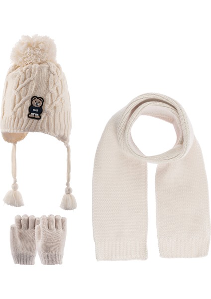 1-4 Yaş Erkek Bebek & Çocuk Atkı Bere Eldiven 3'lü Takım